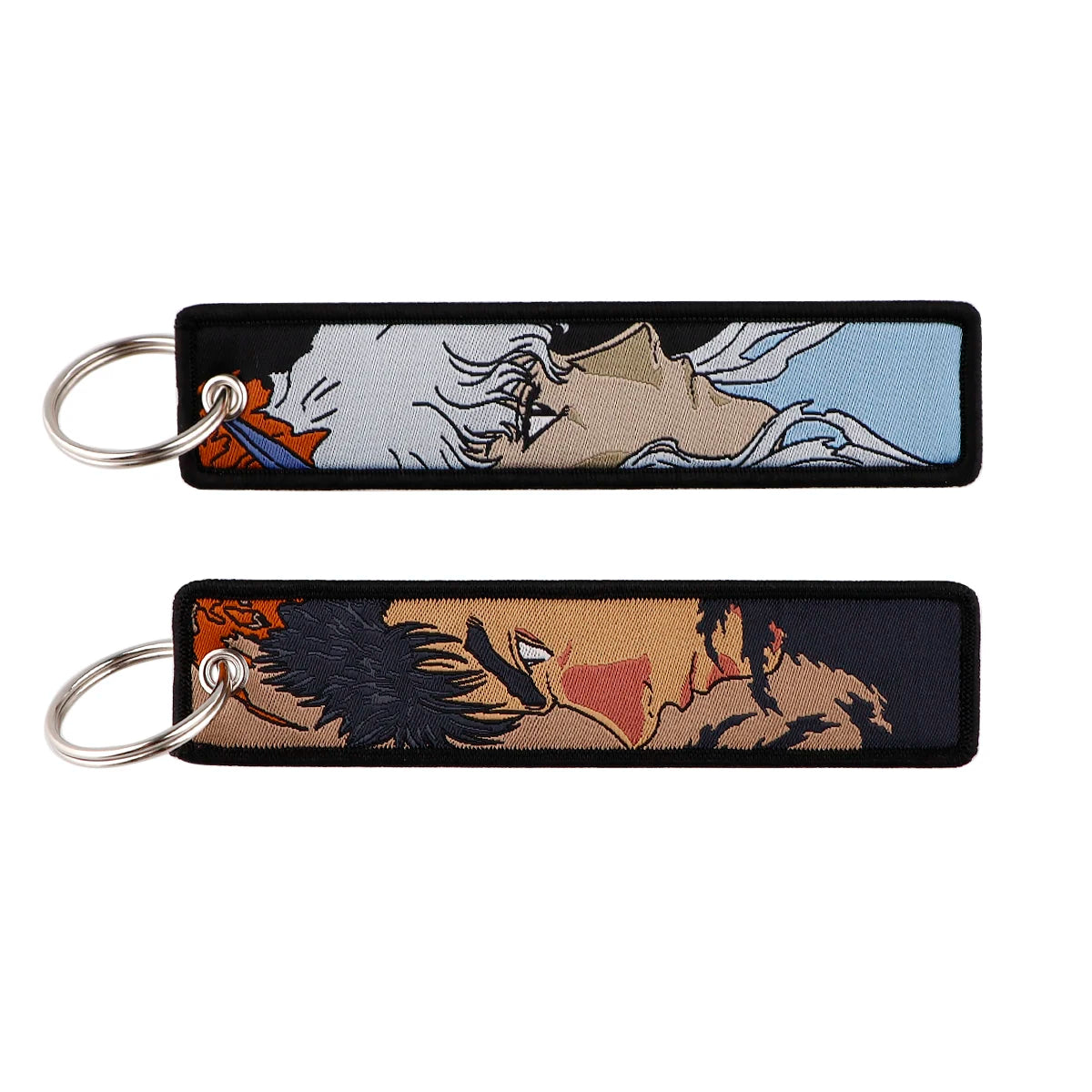 Japanese Anime Cool Embroidery Key Fobs Key Tag Motorcycles Cars Backpack Chaveiro Keychain for Friends Fashion Key Ring Gifts