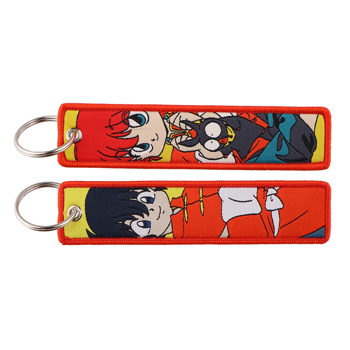 Japanese Anime Cool Embroidery Key Fobs Key Tag Motorcycles Cars Backpack Chaveiro Keychain for Friends Fashion Key Ring Gifts