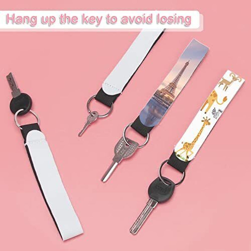 10 Pieces Sublimation Blanks Wristlet Keychain DIY Blank Wrist Lanyard Heat For